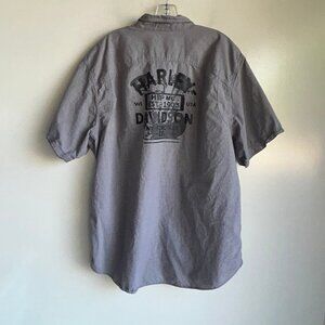 HARLEY DAVIDSON Men's Button Up Mechanic Shirt Size XXL  Short sleeve